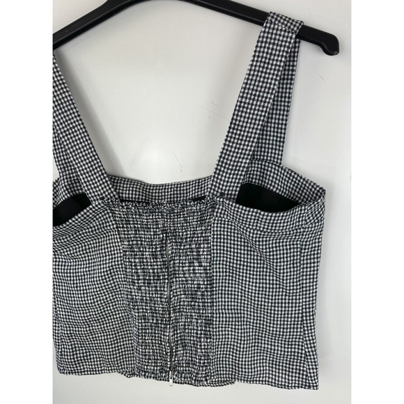 NWT Quince 100% European Linen Fitted Tank Classic Mini Gingham Women's Size XL - Picture 12 of 13